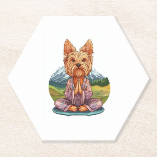 Yoga Yorkie � Funny Meditating Dog Untersetzer