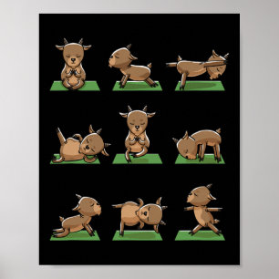 Yoga-Ziegen posieren lustige Meditation Übung Tier Poster