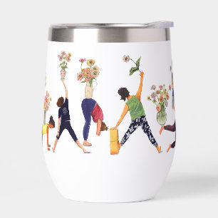 Yoga zinnia wine tumbler