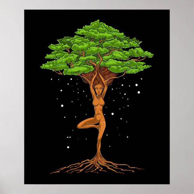 Yogabaum von Frauen Poster (Vorne)
