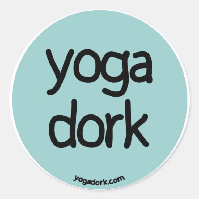 Yogadork-Aufkleber rund aquamarin Runder Aufkleber (Vorderseite)