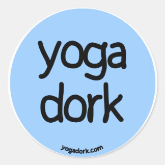 Yogadork-Aufkleber rund blau Runder Aufkleber