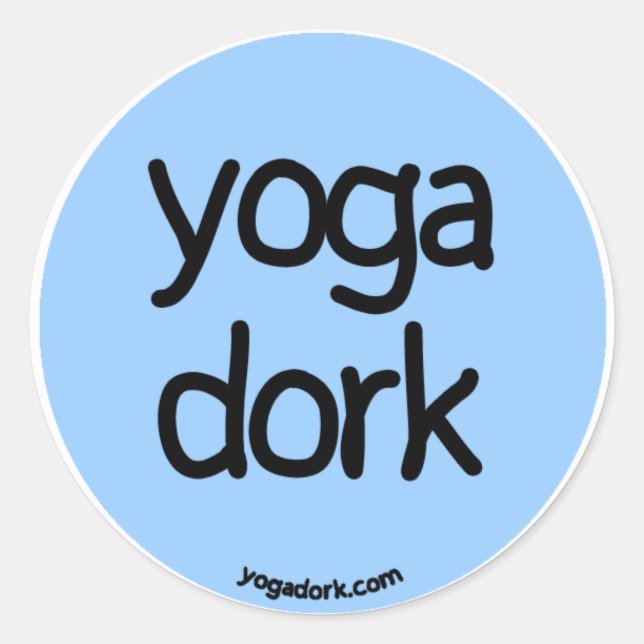 Yogadork-Aufkleber rund blau Runder Aufkleber (Vorderseite)