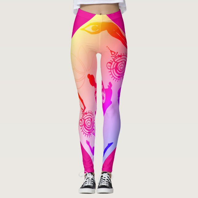 Yogafashion für Sportfans mit aktivem Achtsamkeit Leggings (Vorderseite)