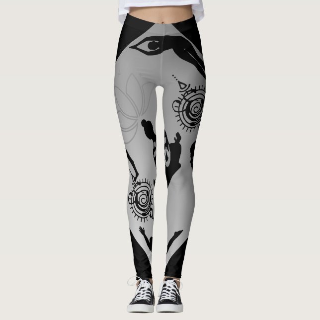 Yogafashion für Sportfans mit aktivem Achtsamkeit Leggings (Vorderseite)