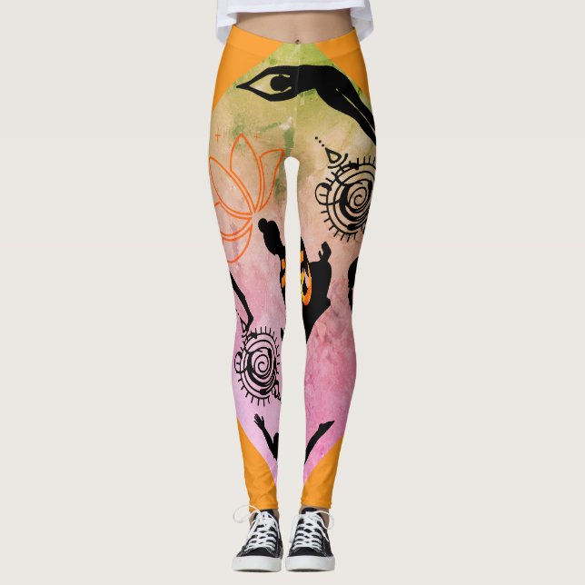 Yogafashion für Sportfans mit aktivem Achtsamkeit Leggings (Vorderseite)