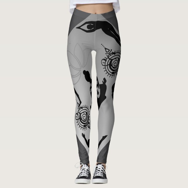 Yogafashion für Sportfans mit aktivem Achtsamkeit Leggings (Vorderseite)