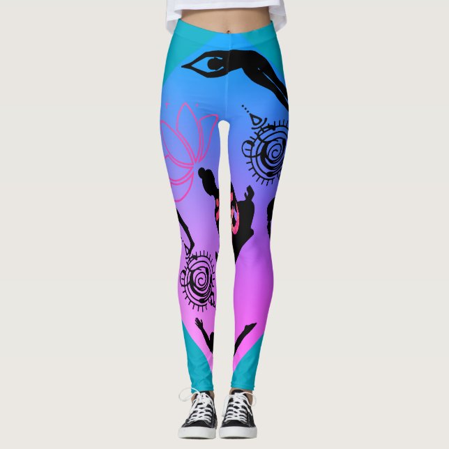 Yogafashion für Sportfans mit aktivem Achtsamkeit Leggings (Vorderseite)