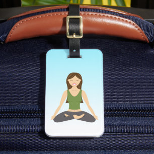 Yogafrau in Lotussitz Gepäckanhänger