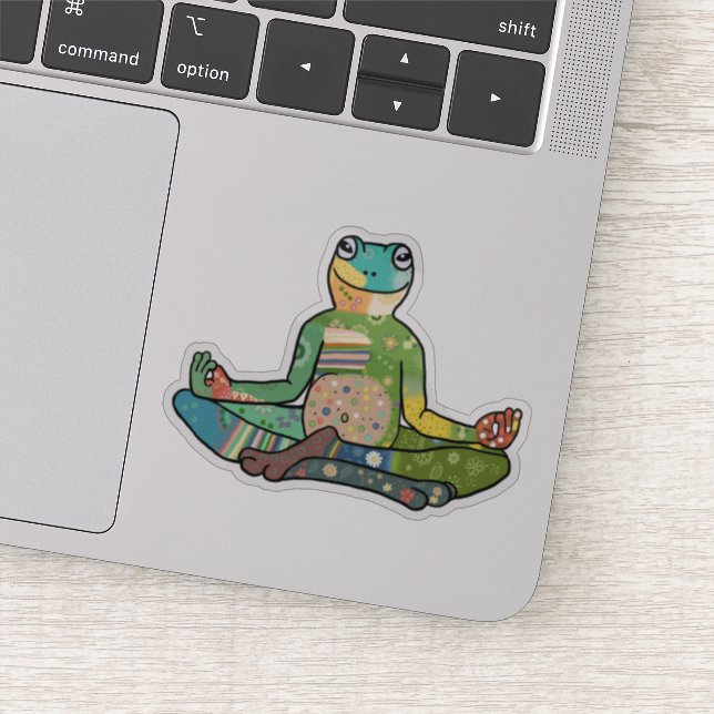 Yogafrosch Aufkleber (Detail)