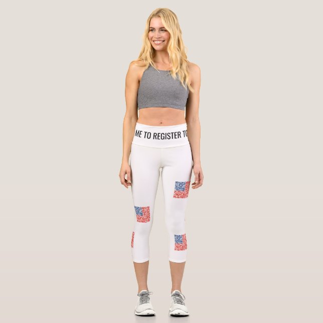 Yogahose zur Wählerregistrierung Capri Leggings (Vorderseite)