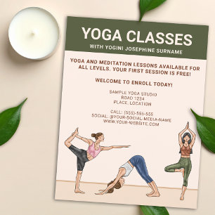 Yogakurse Yogalehrer Meditationsunterricht Flyer