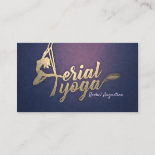 Yogalehrer Pilates Fitness Lila Gold Visitenkarte
