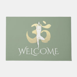 Yogalehrer Welcome Mediation Pose OM Symbol Fußmatte