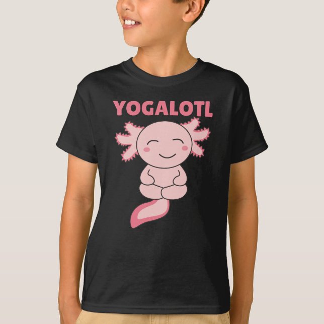Yogalotl Axolotl macht Yoga Liebhaber süße Tiere T-Shirt (Vorderseite)