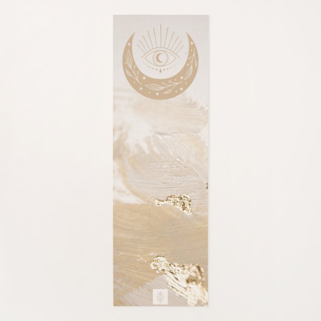 Yogamatte Cremegold "Mond" (Vorderseite)
