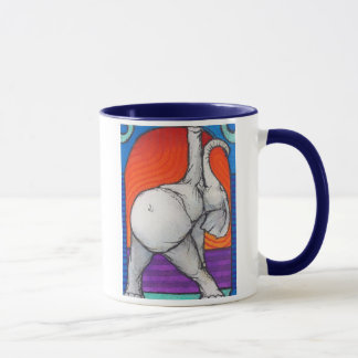 Yogaphant 2 blaue behandelte Wecker-Tasse Tasse