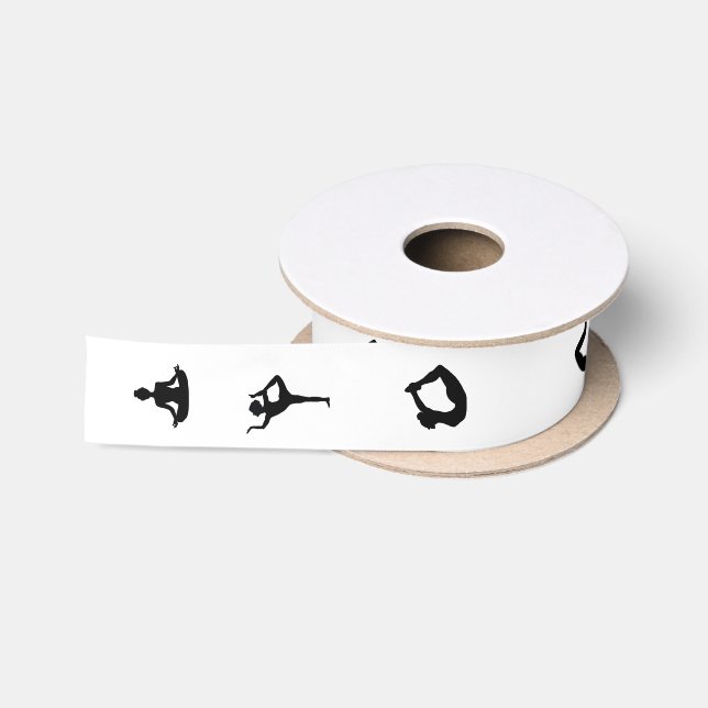 Yogapositionen der Black Silhouette Satinband (Spule)