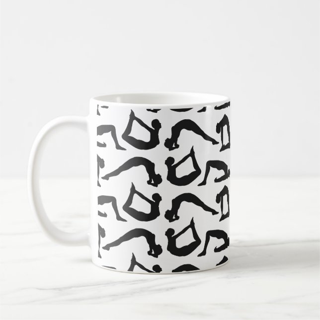 Yogapositionen Silhouetten Kaffeetasse (Links)