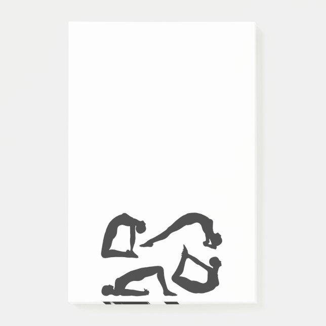 Yogapositionen Silhouetten Post-it Klebezettel (Vorderseite)
