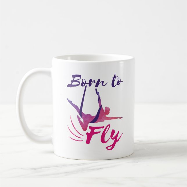 Yogasilden aus der Luft, Geboren zum Fliegen Kaffeetasse (Links)