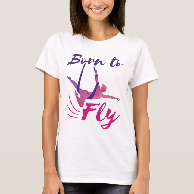 Yogasilden aus der Luft, Geboren zum Fliegen T-Shirt (Vorderseite)