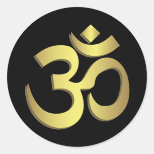 Yogasymbol OM (Om) Namaste Runder Aufkleber