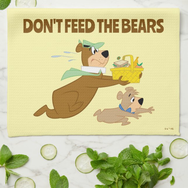 Yogi-Bär und Boo-Boo-Panik Geschirrtuch (Gefaltet)