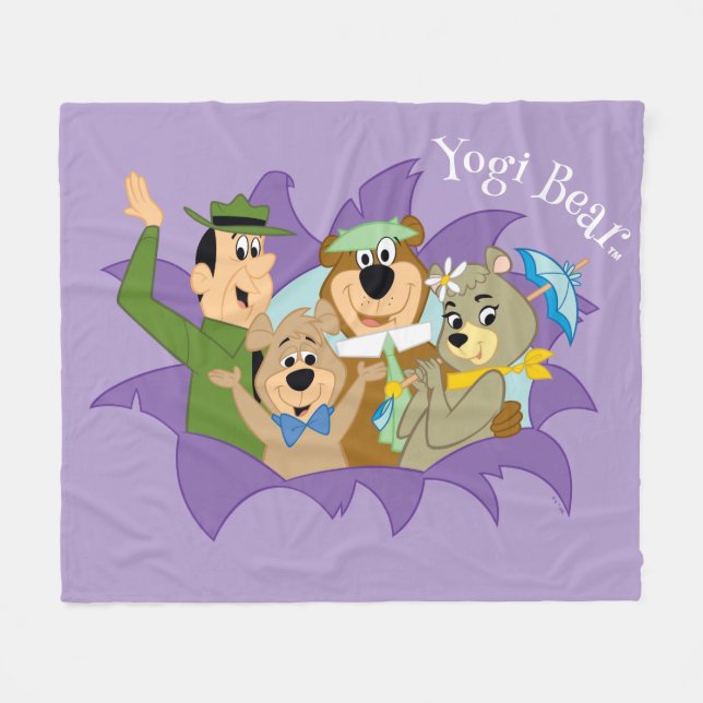 Yogi Bär und Freunde Überraschung Fleecedecke (Vorderseite (Horizontal))