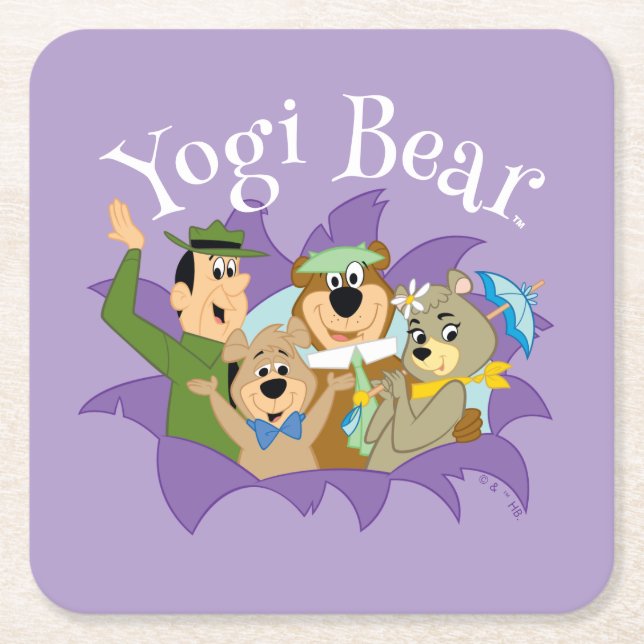 Yogi Bär und Freunde Überraschung Rechteckiger Pappuntersetzer (Vorderseite)