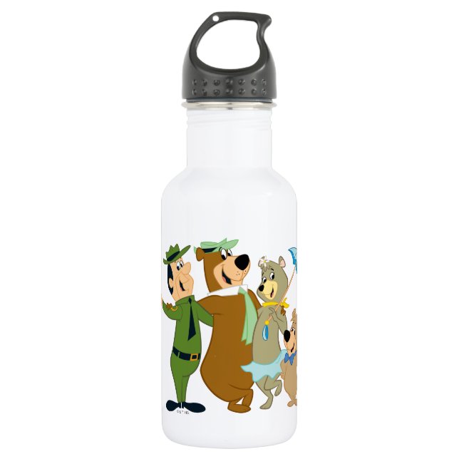 Yogi Bär und Freunde Warm Willkommen Edelstahlflasche (Vorderseite)