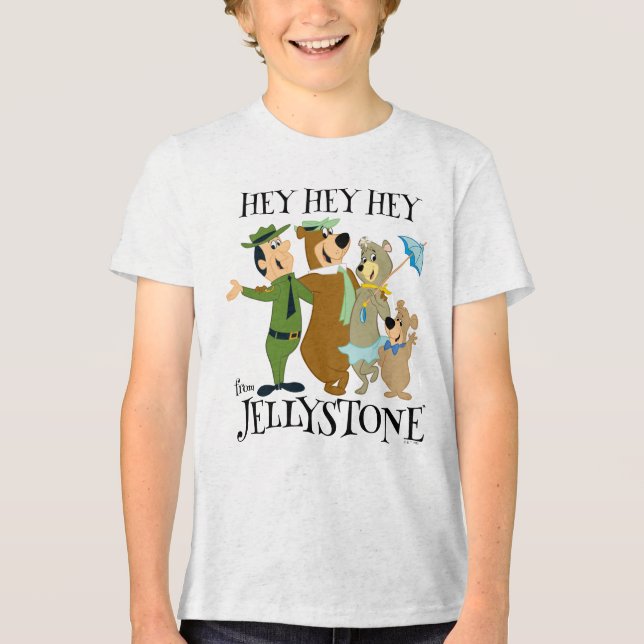 Yogi Bär und Freunde Warm Willkommen Tri-Blend Shirt (Vorderseite)