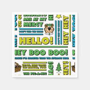 Yogi Bären's Picnic Quotes & Fun Phrases Muster Serviette