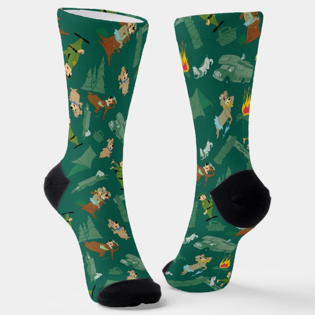 Yogi Bear and Friends Jellystone Park Camp Muster Socken (Gewinkelt)