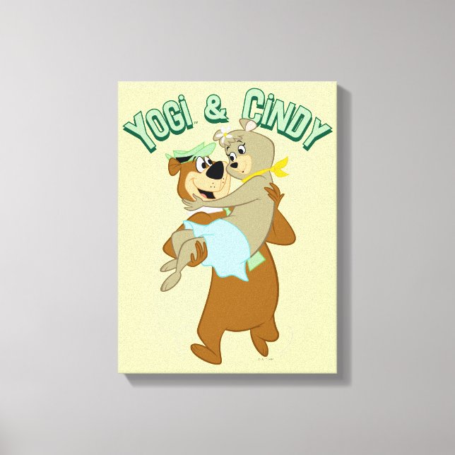 Yogi Bear Carry Cindy Bear Leinwanddruck (Vorderseite)