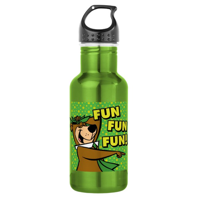 Yogi Bear Fun Fun Fun Edelstahlflasche (Vorderseite)