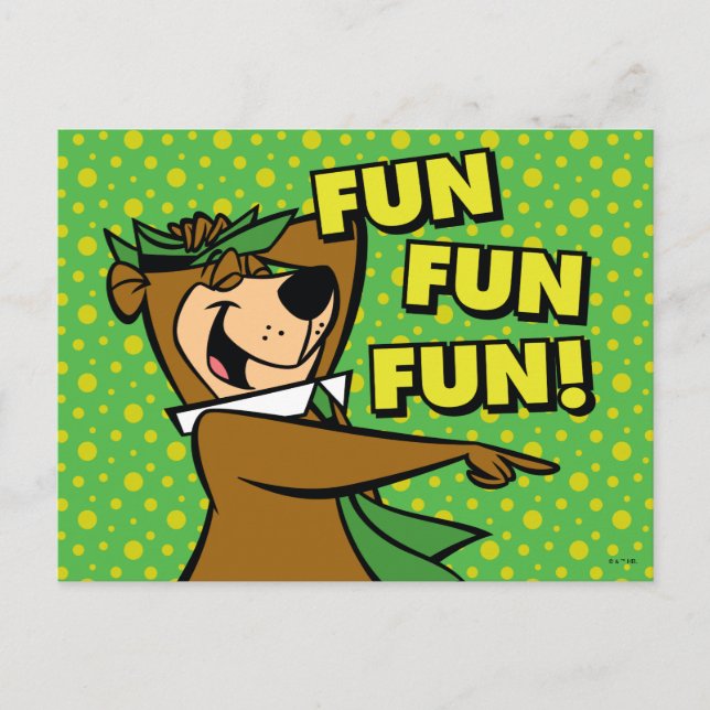 Yogi Bear Fun Fun Fun Postkarte (Vorderseite)
