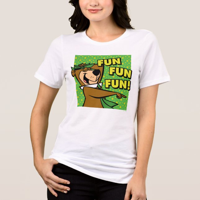Yogi Bear Fun Fun Fun Tri-Blend Shirt (Vorderseite)