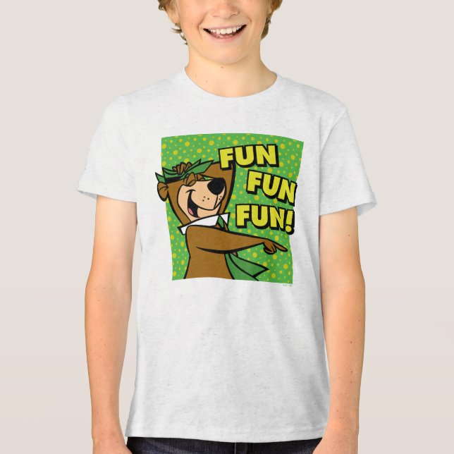 Yogi Bear Fun Fun Fun Tri-Blend Shirt (Vorderseite)