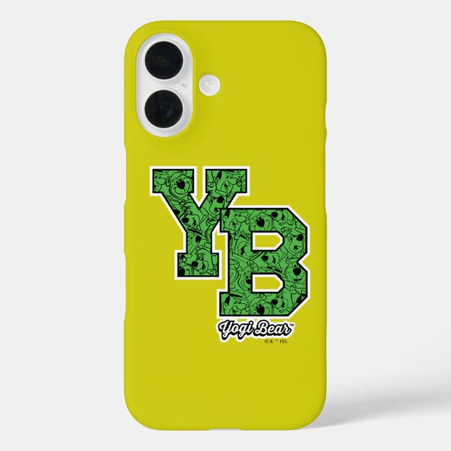 Yogi Bear Gemustert Varsity Letters iPhone 16 Hülle (Rückseite)