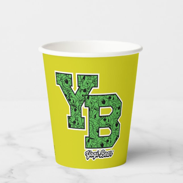 Yogi Bear Gemustert Varsity Letters Pappbecher (Vorderseite)