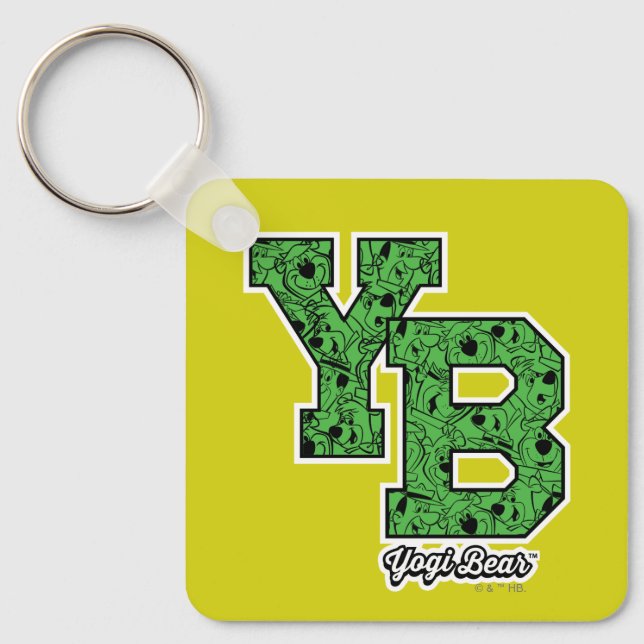 Yogi Bear Gemustert Varsity Letters Schlüsselanhänger (Vorderseite)