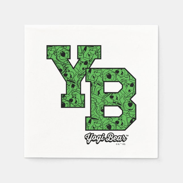 Yogi Bear Gemustert Varsity Letters Serviette (Vorderseite)