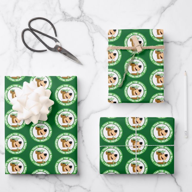 Yogi Bear lächelndes Portrait Geschenkpapier Set (Vorderseite)