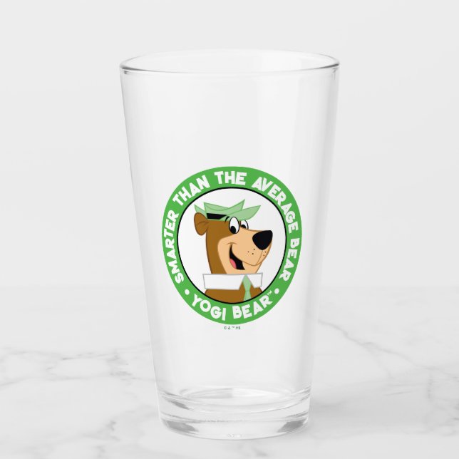 Yogi Bear lächelndes Portrait Glas (Vorderseite)