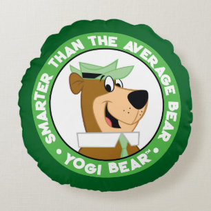 Yogi Bear lächelndes Portrait Rundes Kissen