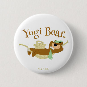 Yogi Bear Picnic Hammock Nickerchen Time Button