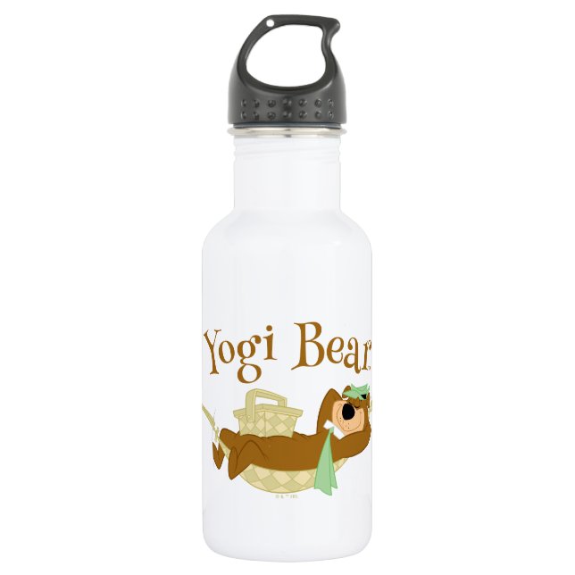 Yogi Bear Picnic Hammock Nickerchen Time Edelstahlflasche (Vorderseite)