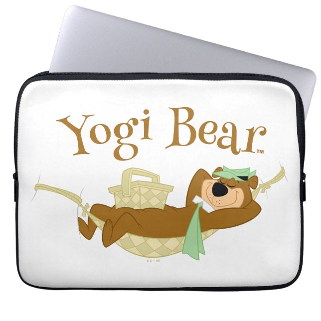 Yogi Bear Picnic Hammock Nickerchen Time Laptopschutzhülle (Vorderseite)