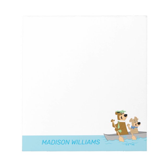 Yogi Bear und Boo Boo Fun Kanuabenteuer Notizblock (Vorderseite)